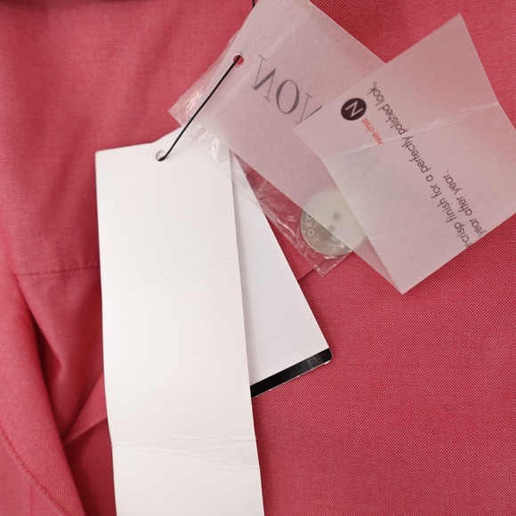 Foxcroft Shirt Womens 14 Red Pandora 3/4 Sleeve Button Front Designer - Picture 10 of 12